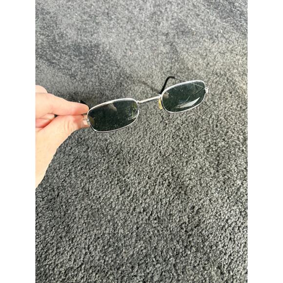Vintage 1990\'s Slim Wire Frame Rectangular Sunglasses Matrix Sci-Fi Retro Unisex